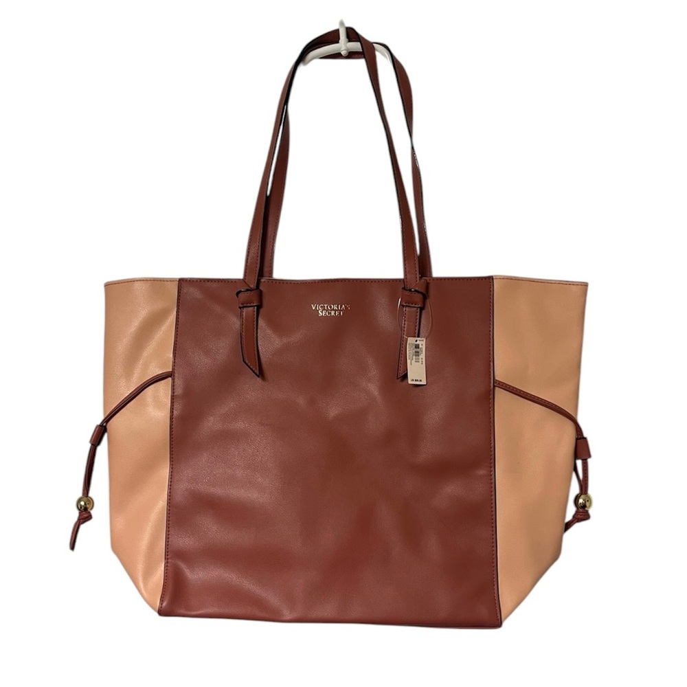 Victoria's Secret Two-Tone Mauve and Tan Tote Bag